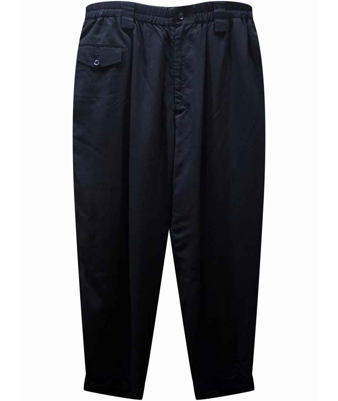 YOHJI YAMAMOTO Черные вискозные повседневные брюки, фото 1