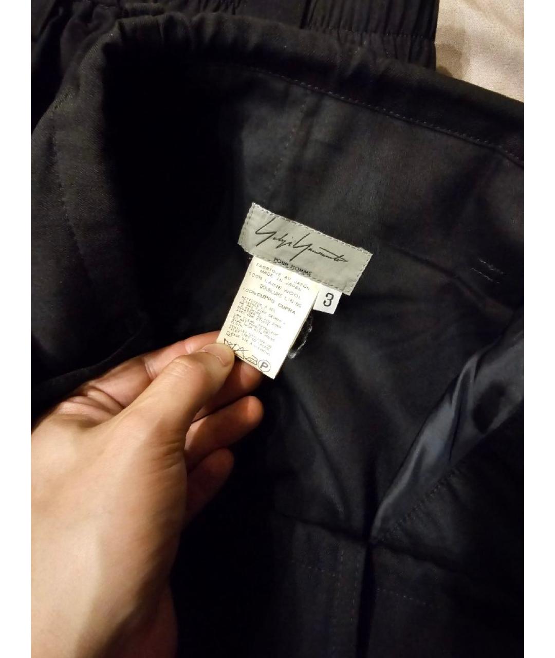 YOHJI YAMAMOTO Черные повседневные брюки, фото 4