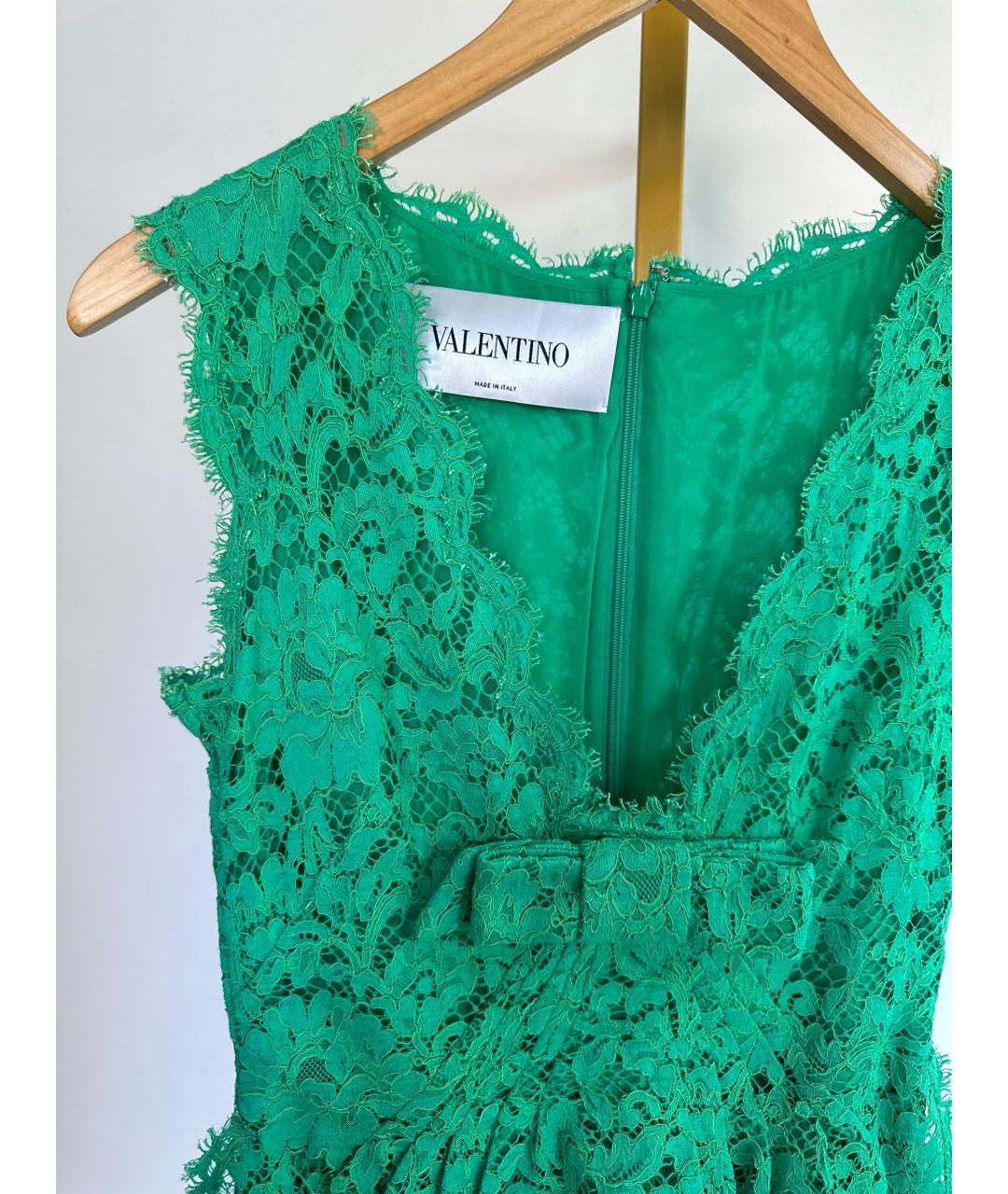 VALENTINO Зеленые хлопковое вечернее платье, фото 3