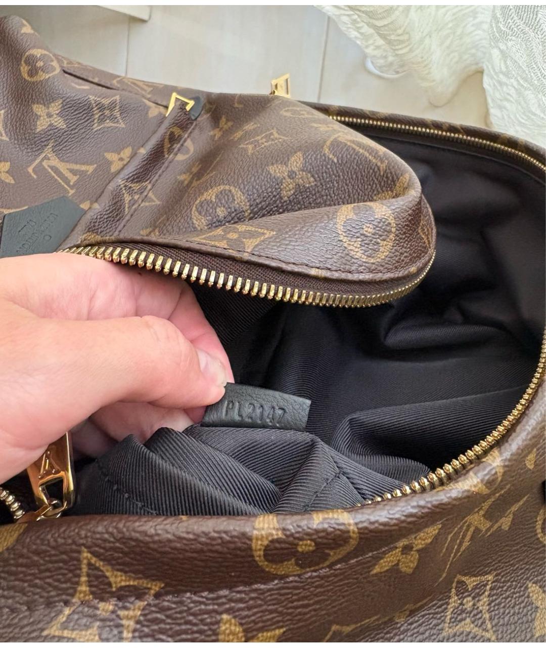 LOUIS VUITTON Коричневый кожаный рюкзак, фото 8