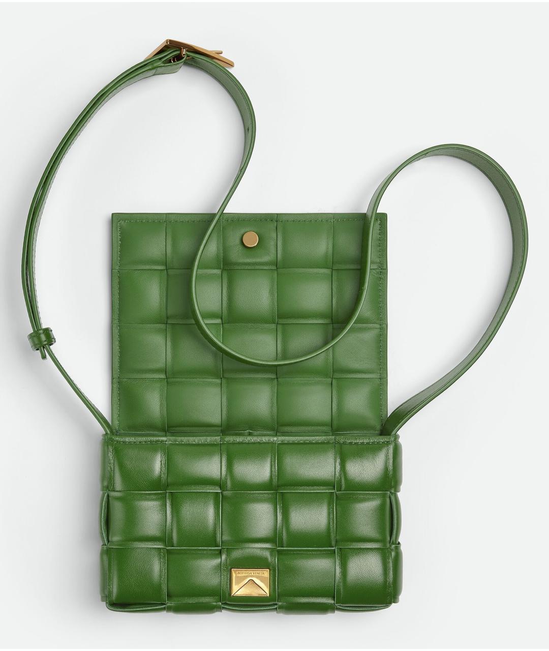BOTTEGA VENETA Зеленая кожаная сумка через плечо, фото 3