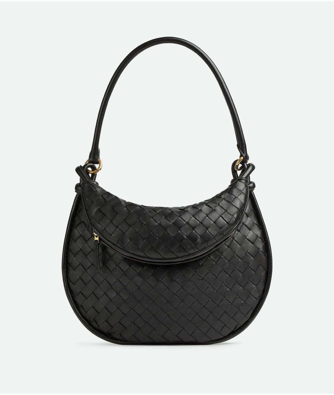 BOTTEGA VENETA Черная кожаная сумка через плечо, фото 8