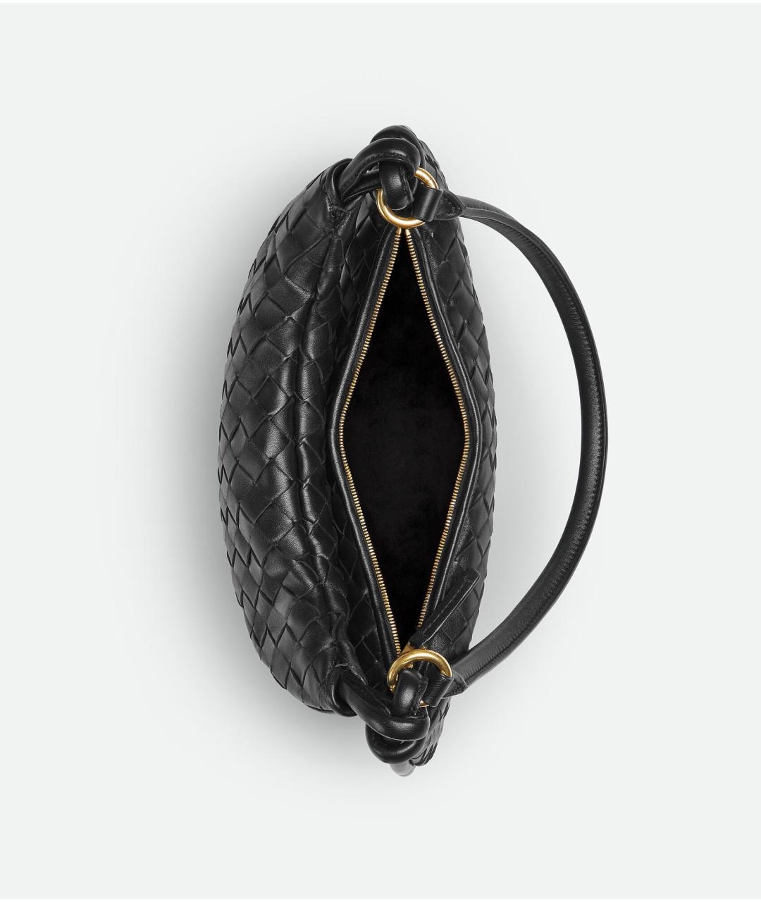 BOTTEGA VENETA Черная кожаная сумка через плечо, фото 3