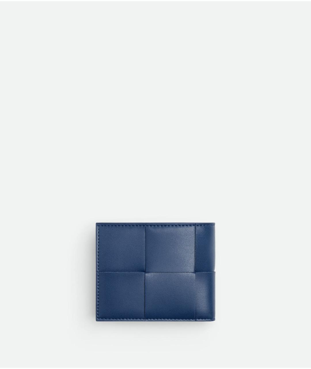 BOTTEGA VENETA Синий кожаный кошелек, фото 2