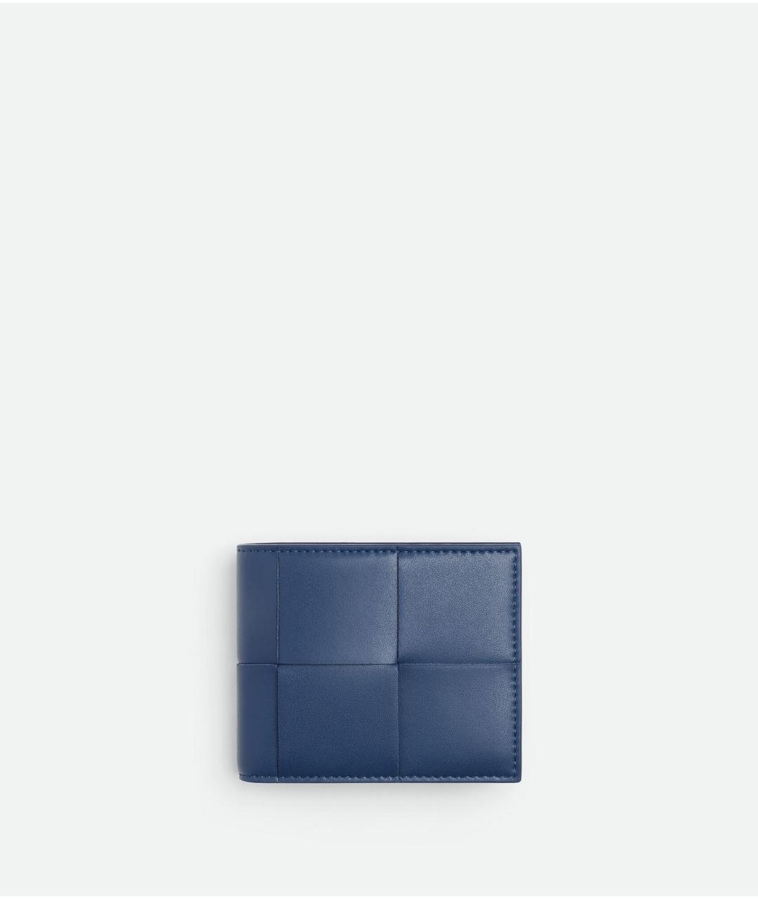 BOTTEGA VENETA Синий кожаный кошелек, фото 4