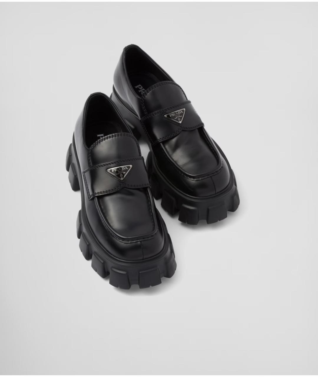 PRADA Черные кожаные лоферы, фото 3