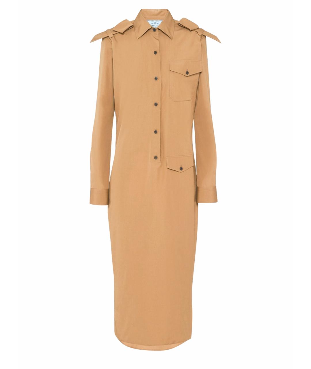 PRADA Бежевое хлопковое повседневное платье, фото 1