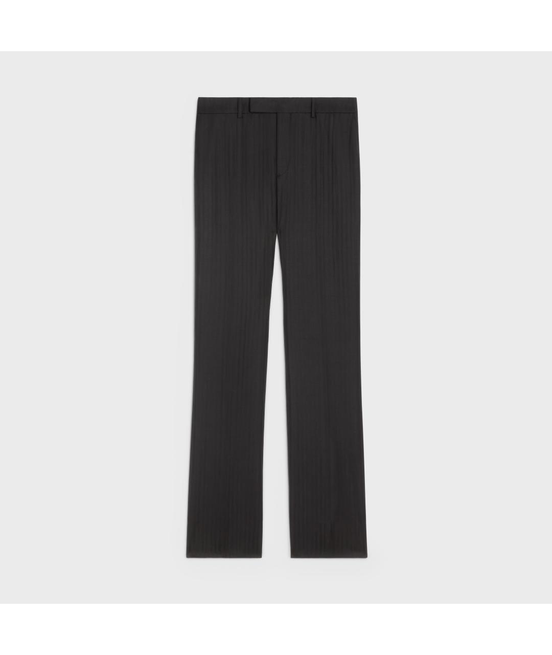 CELINE Черные шерстяные классические брюки, фото 4