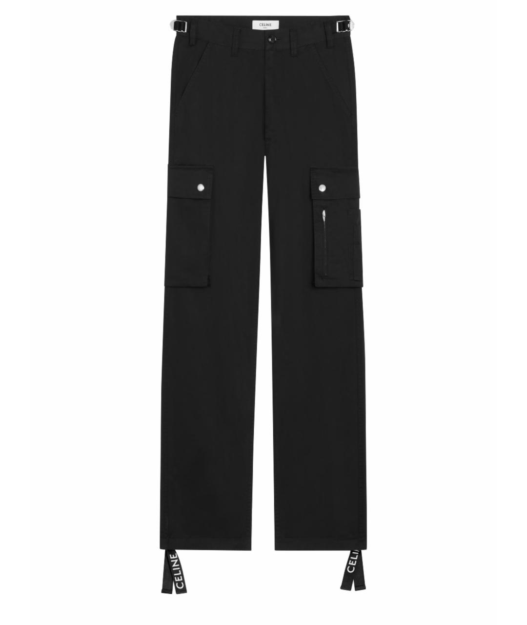 CELINE Черные хлопковые повседневные брюки, фото 1