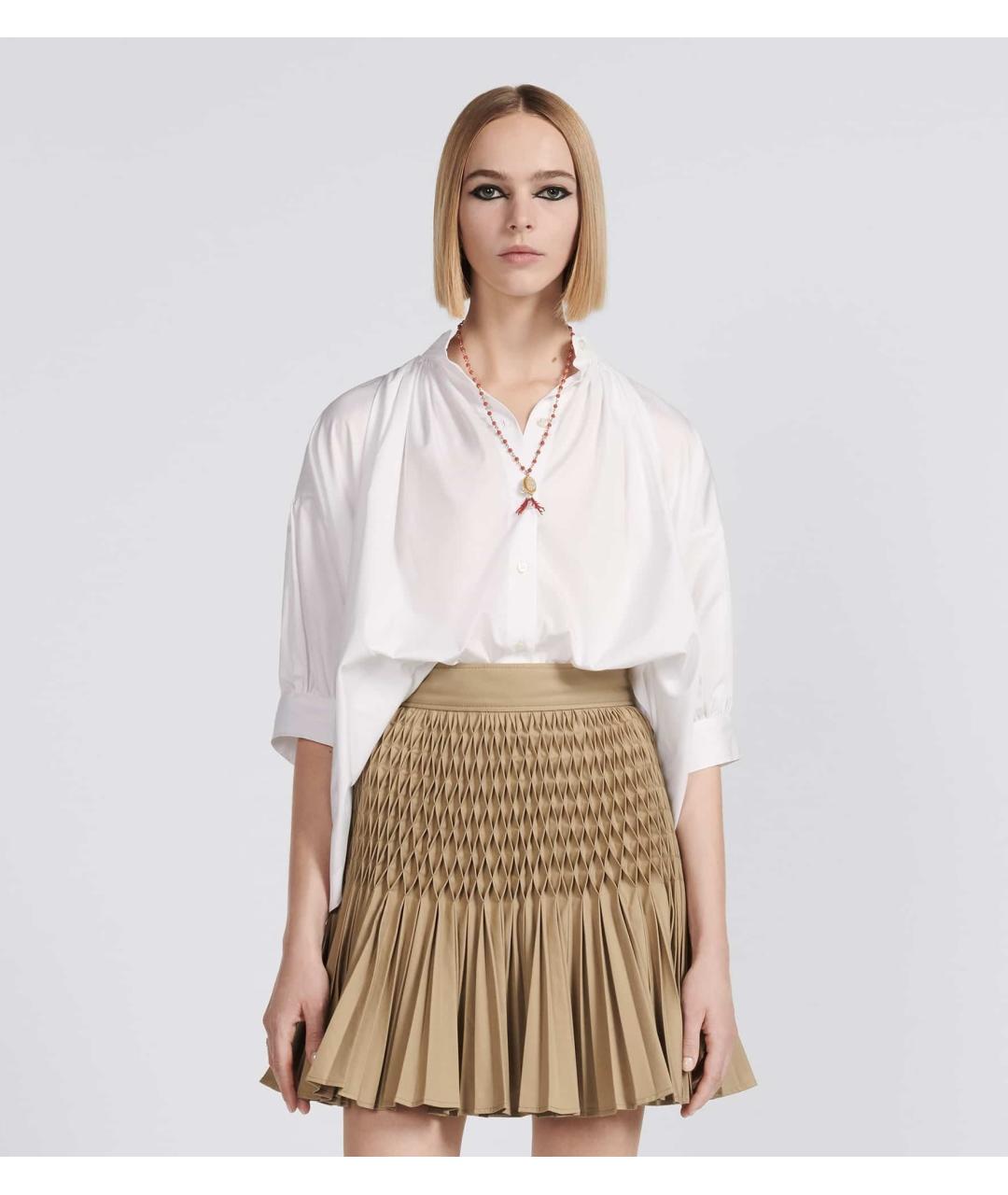 CHRISTIAN DIOR Бежевая юбка мини, фото 4