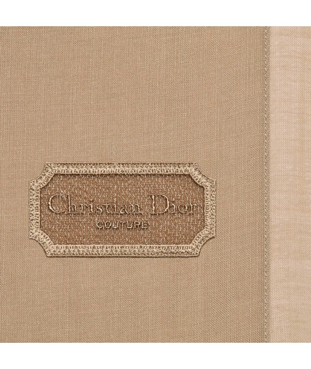 CHRISTIAN DIOR Бежевый шарф, фото 3