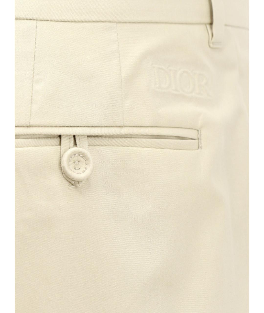 CHRISTIAN DIOR Бежевые повседневные брюки, фото 3