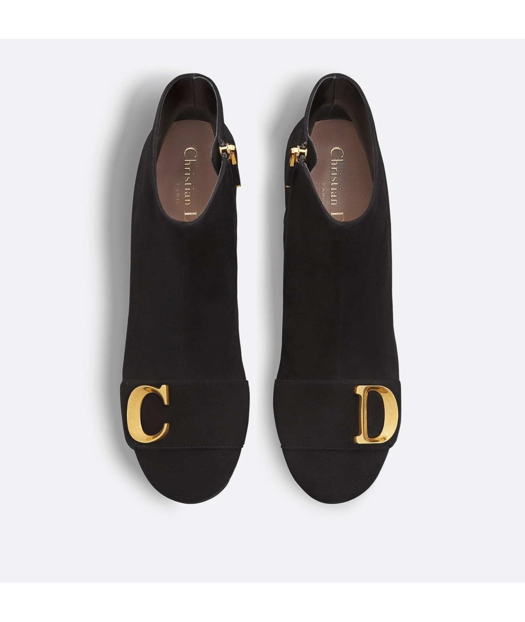 CHRISTIAN DIOR Черные замшевые ботильоны, фото 3