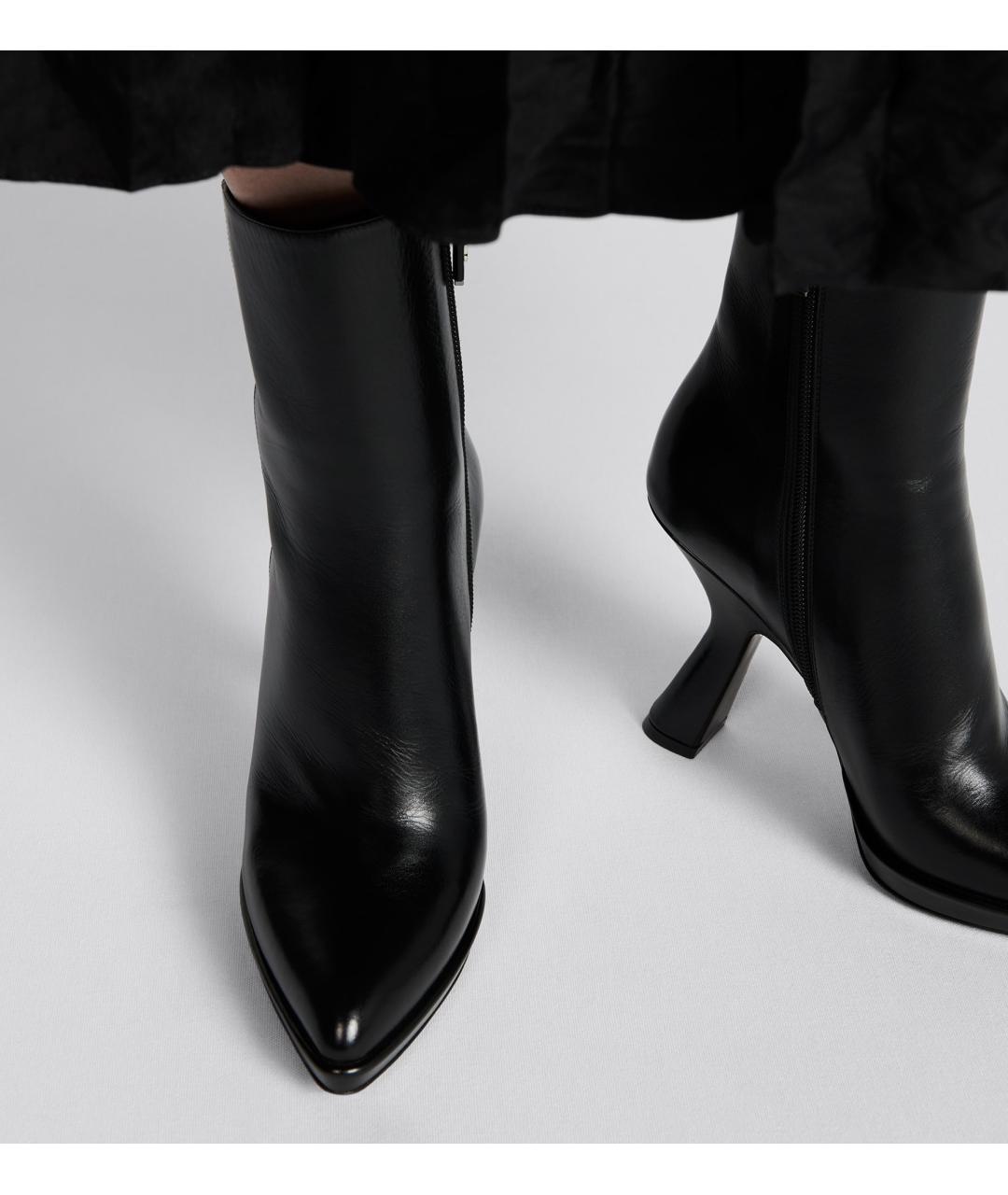 CHRISTIAN DIOR Черные кожаные ботильоны, фото 3