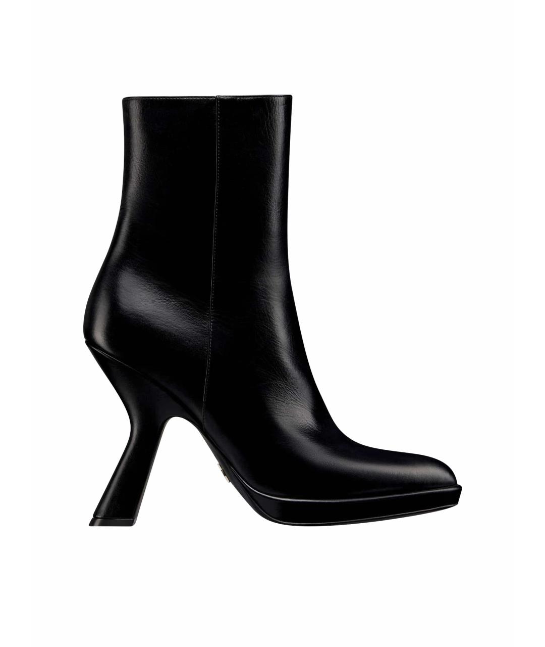 CHRISTIAN DIOR Черные кожаные ботильоны, фото 1