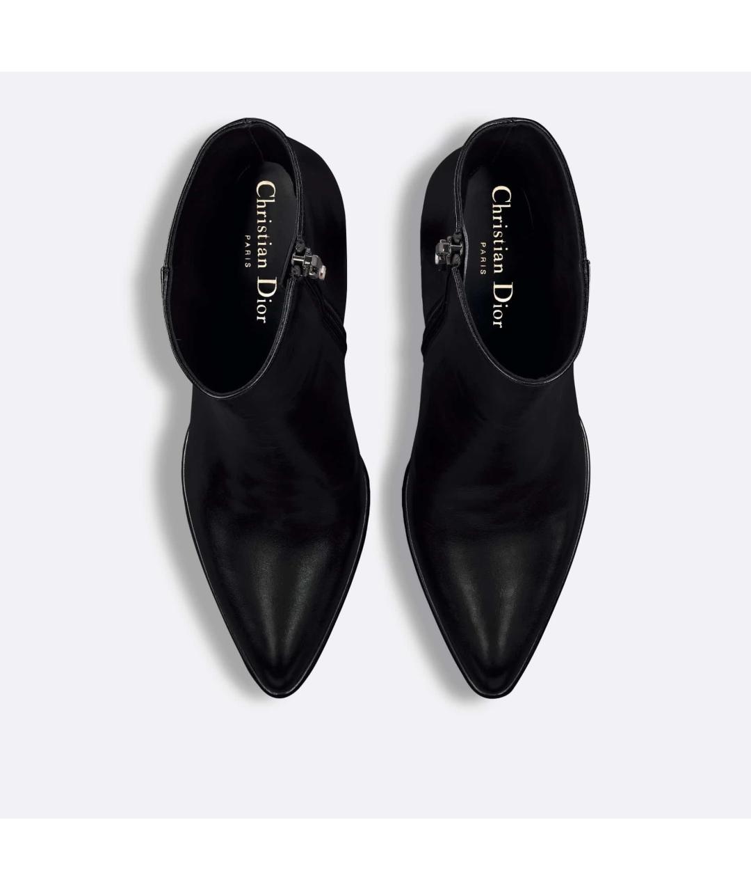 CHRISTIAN DIOR Черные кожаные ботильоны, фото 4