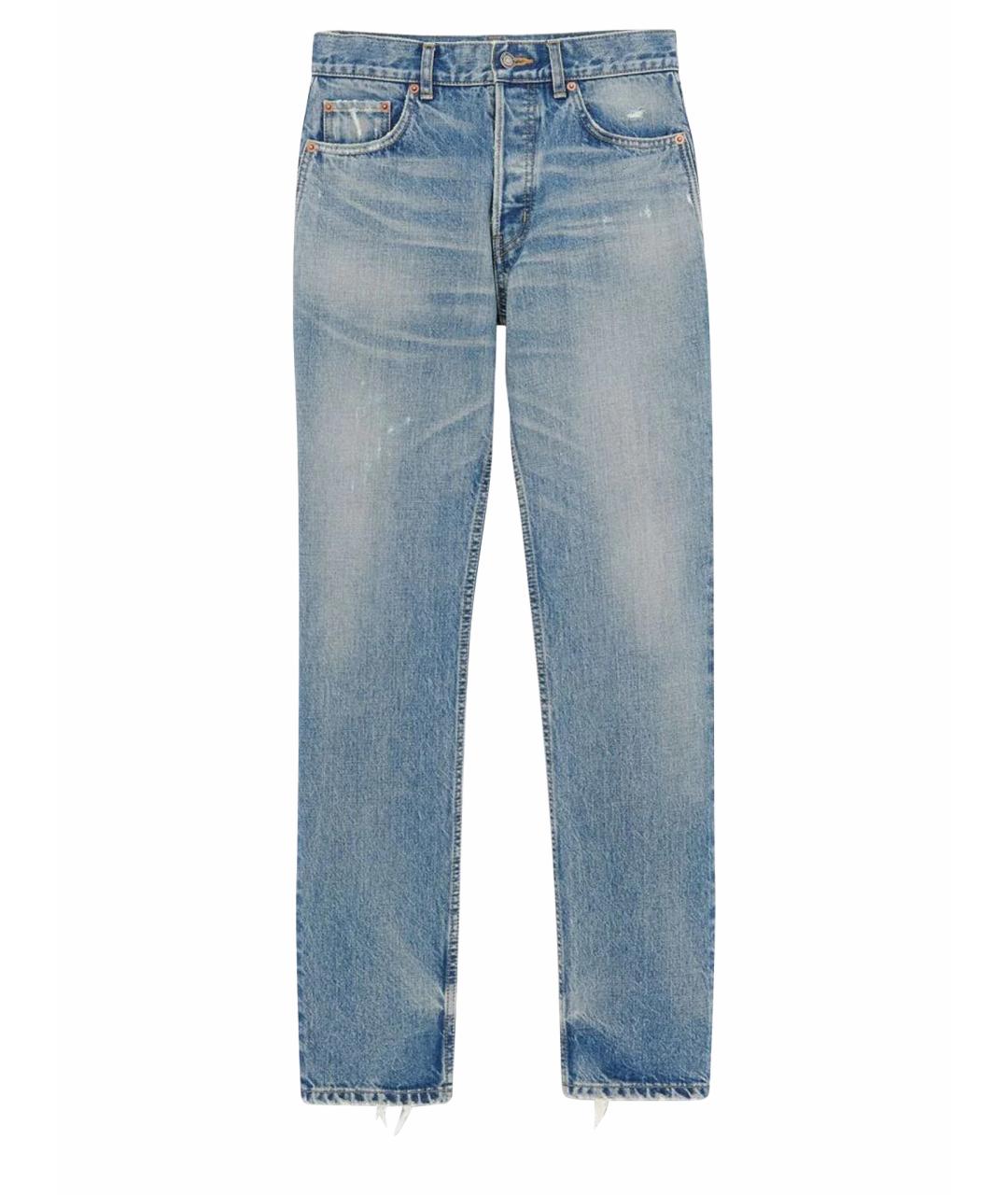 SAINT LAURENT Голубые хлопковые джинсы, фото 1