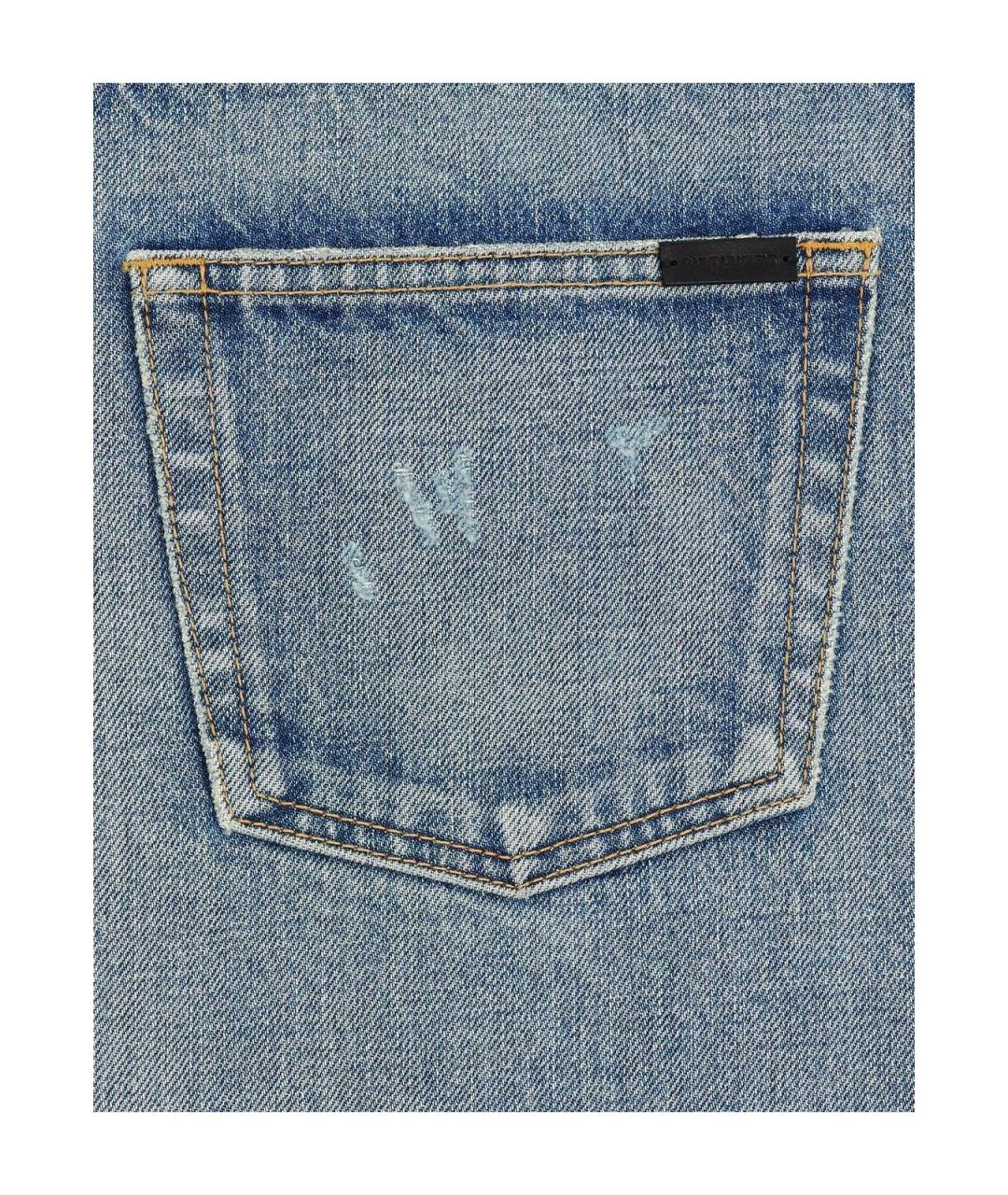 SAINT LAURENT Голубые хлопковые джинсы, фото 4