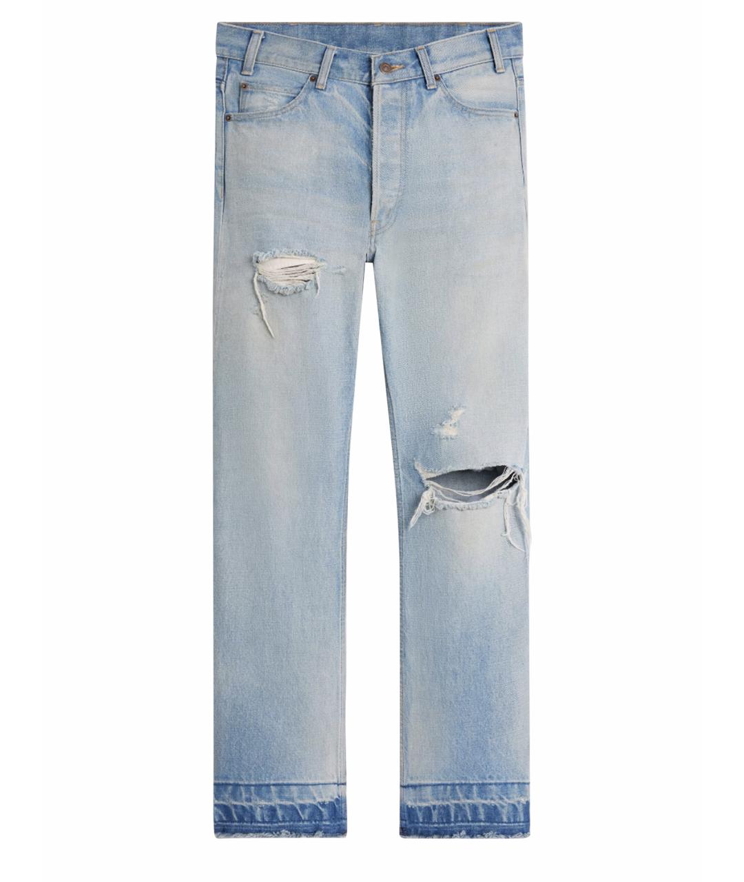 CELINE Голубые хлопковые прямые джинсы, фото 1