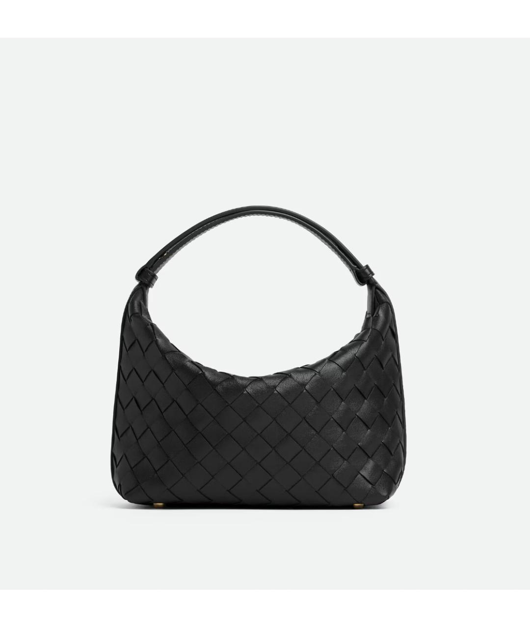 BOTTEGA VENETA Черная кожаная сумка через плечо, фото 6