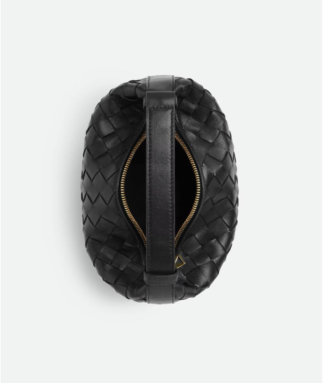 BOTTEGA VENETA Черная кожаная сумка через плечо, фото 3