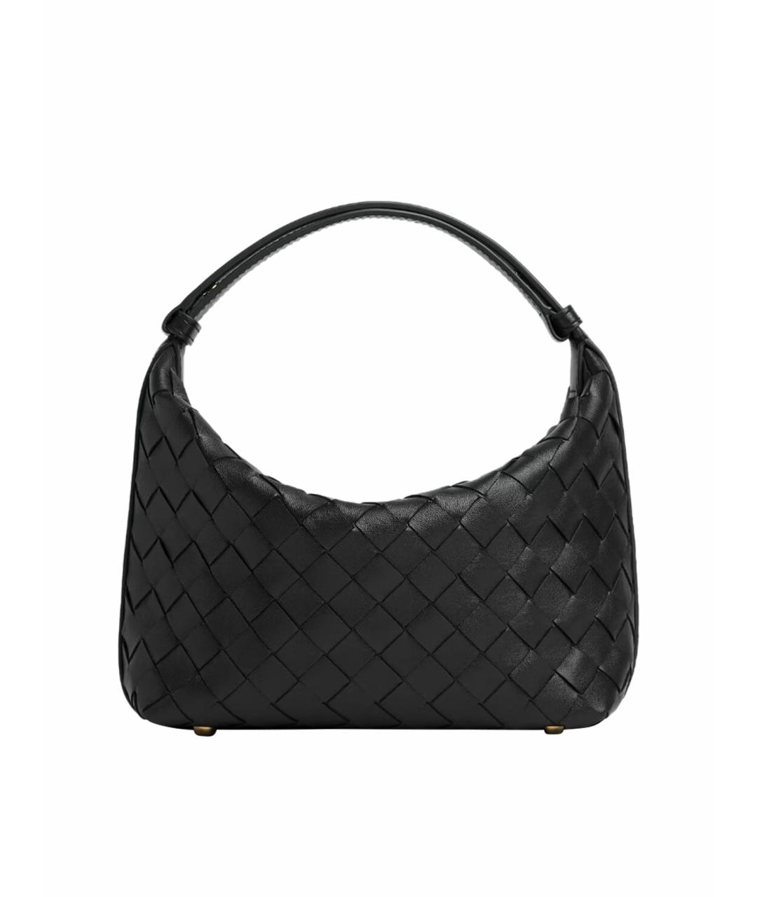 BOTTEGA VENETA Черная кожаная сумка через плечо, фото 1