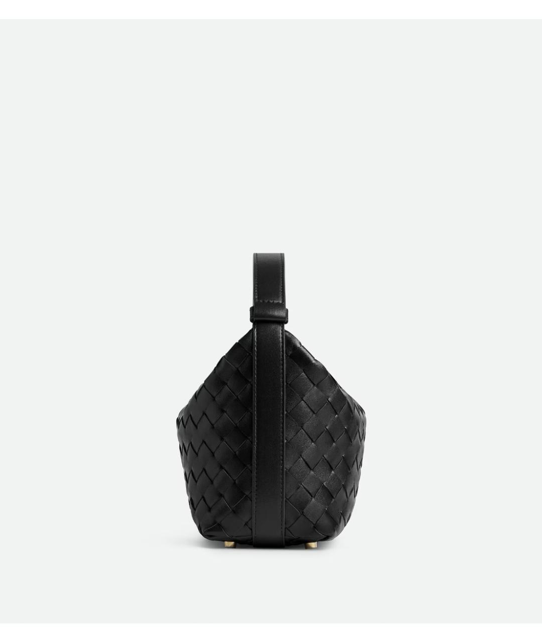 BOTTEGA VENETA Черная кожаная сумка через плечо, фото 4