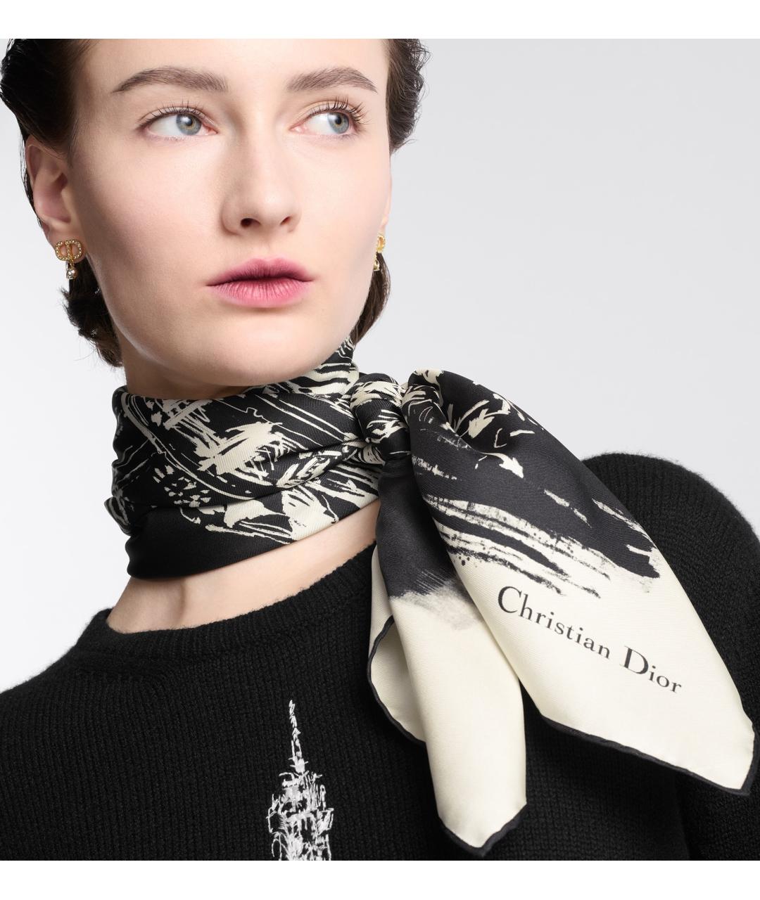 CHRISTIAN DIOR Бежевый платок, фото 2