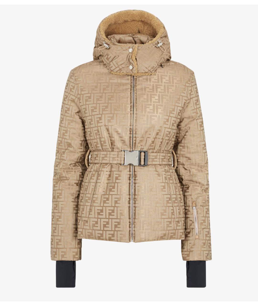 FENDI Бежевая полиэстеровая куртка, фото 4