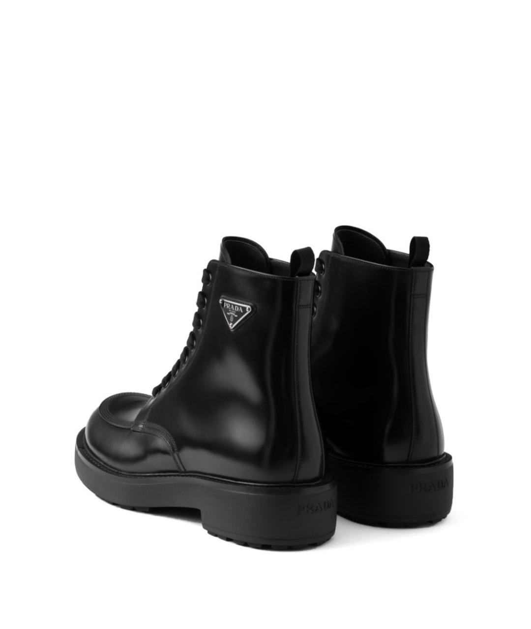 PRADA Черные кожаные высокие ботинки, фото 4