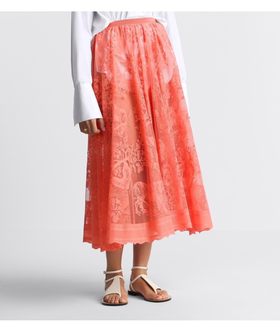 CHRISTIAN DIOR Коралловая юбка макси, фото 4