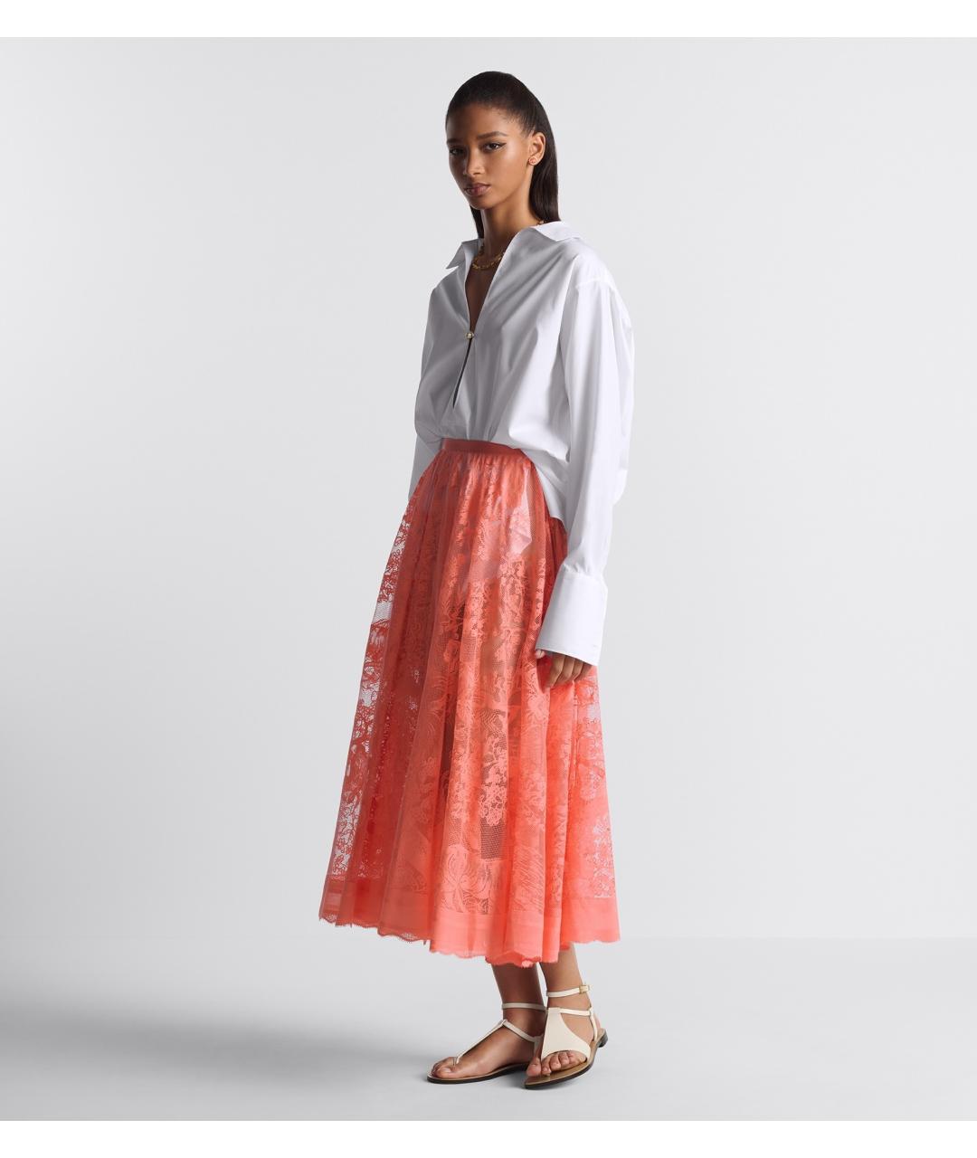 CHRISTIAN DIOR Коралловая юбка макси, фото 2