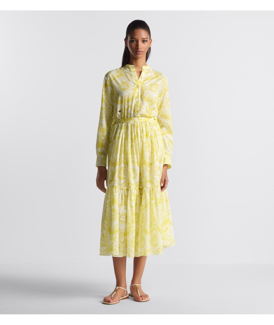 CHRISTIAN DIOR Желтая юбка макси, фото 2
