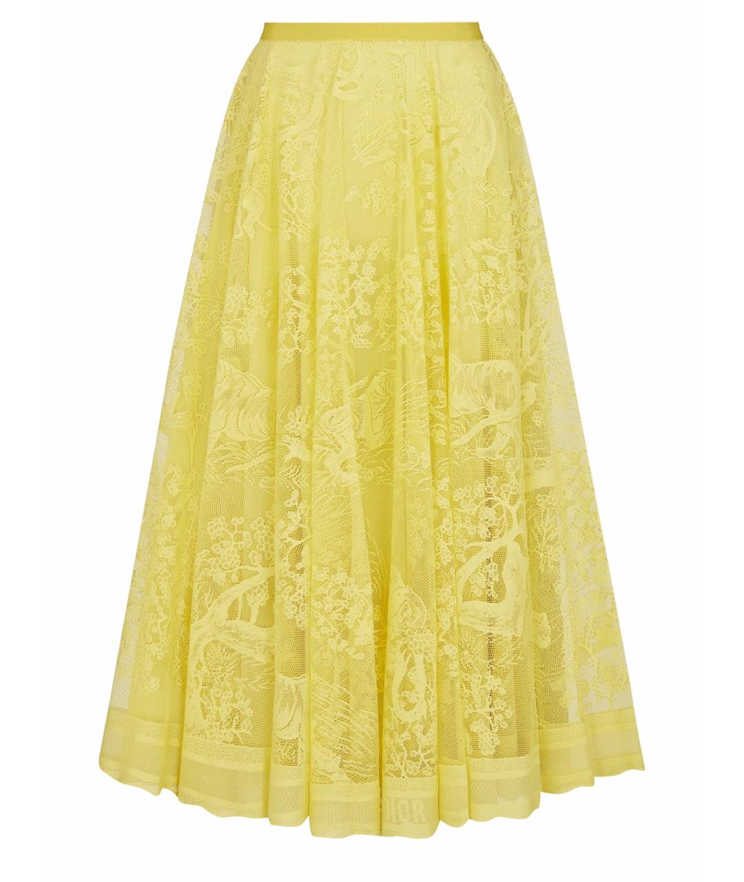 CHRISTIAN DIOR Желтая юбка миди, фото 1
