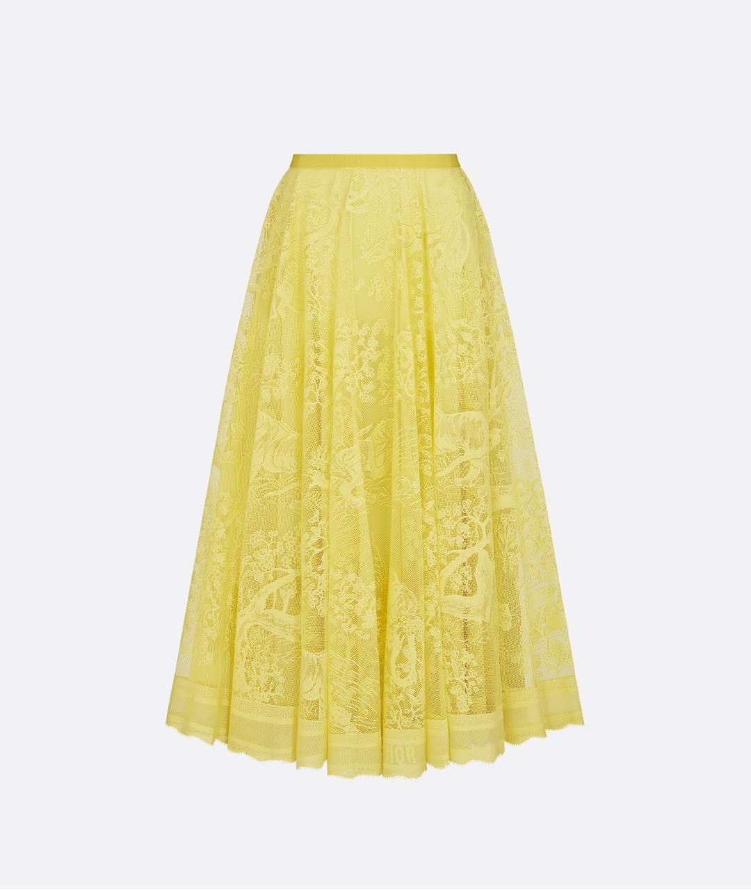 CHRISTIAN DIOR Желтая юбка миди, фото 4