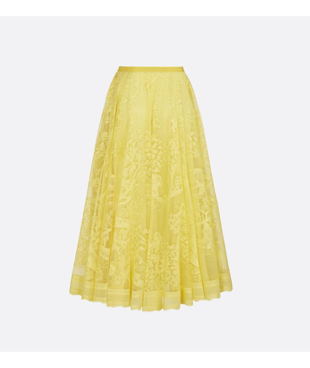 CHRISTIAN DIOR Желтая юбка миди, фото 2
