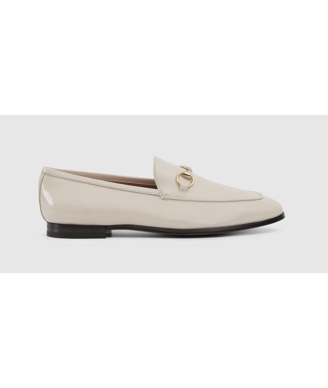 GUCCI Бежевые лоферы из лакированной кожи, фото 5