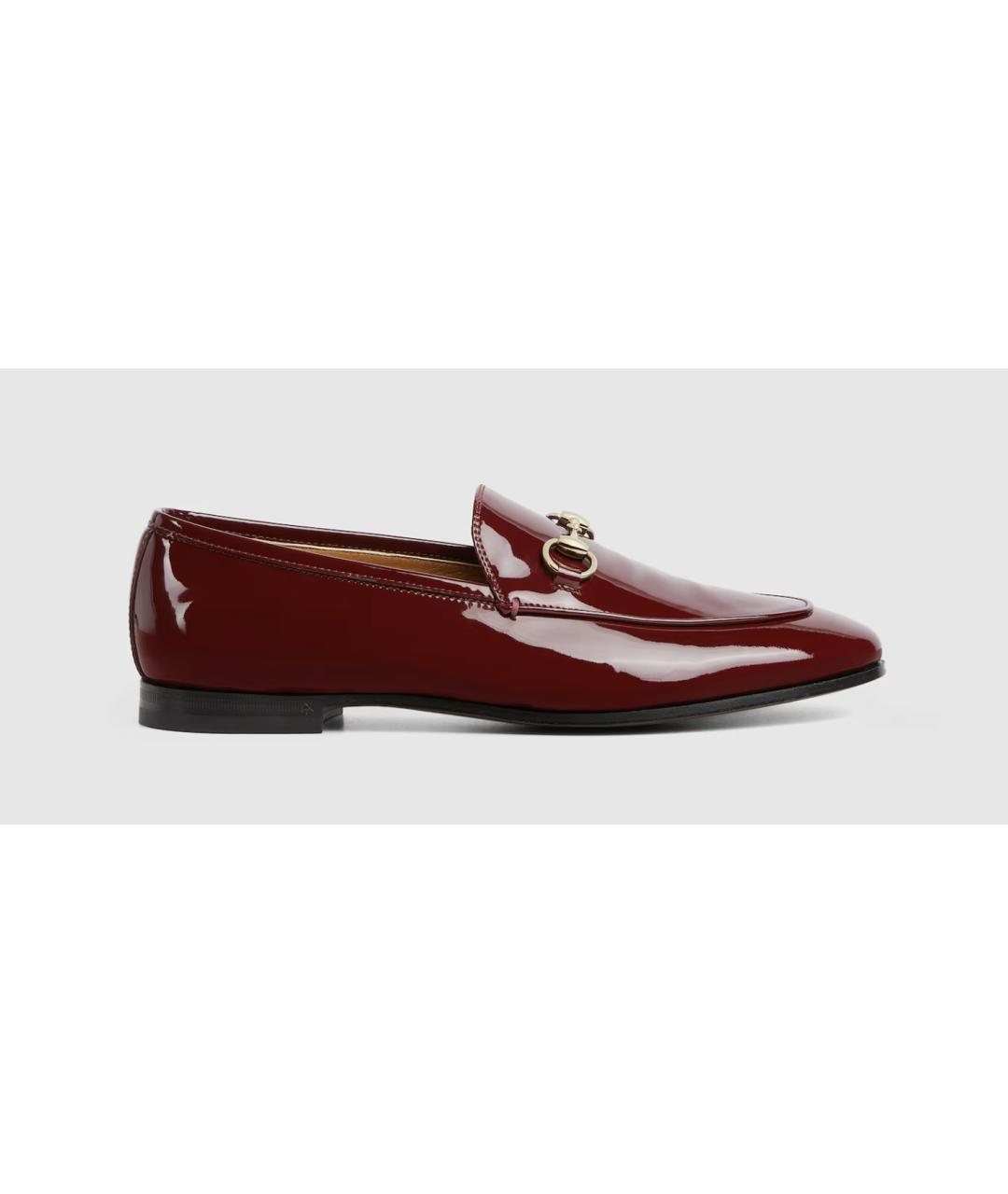 GUCCI Бордовые лоферы из лакированной кожи, фото 5