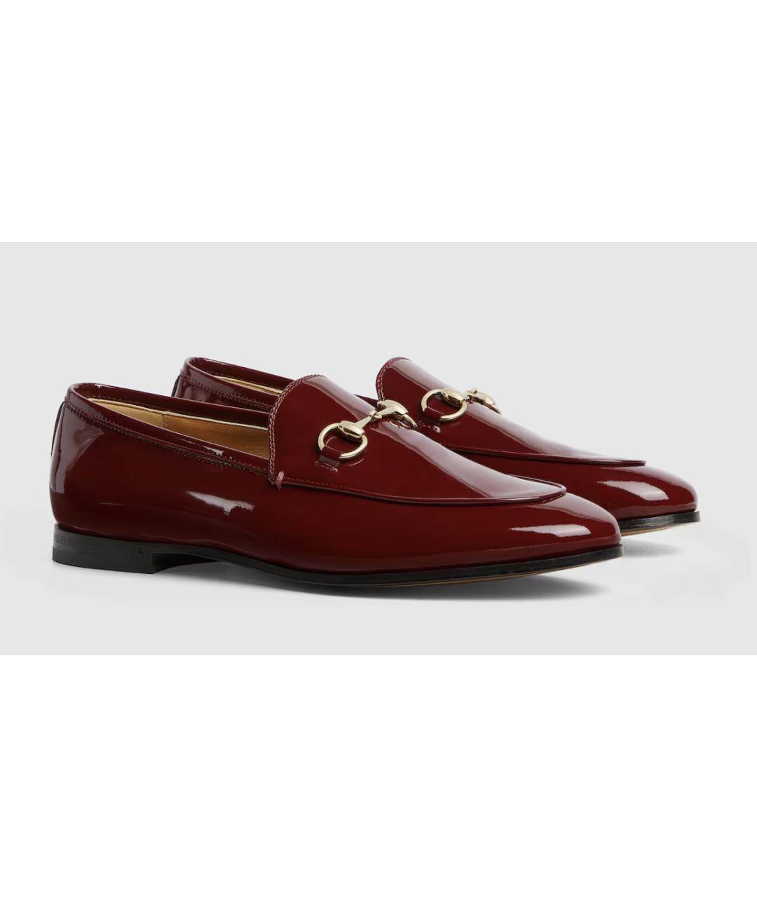 GUCCI Бордовые лоферы из лакированной кожи, фото 2
