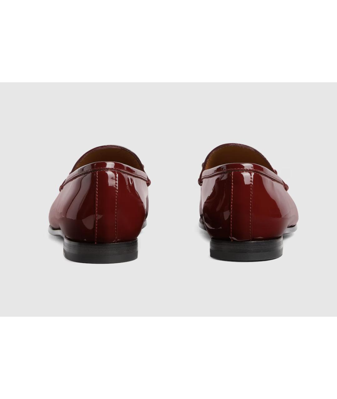 GUCCI Бордовые лоферы из лакированной кожи, фото 3