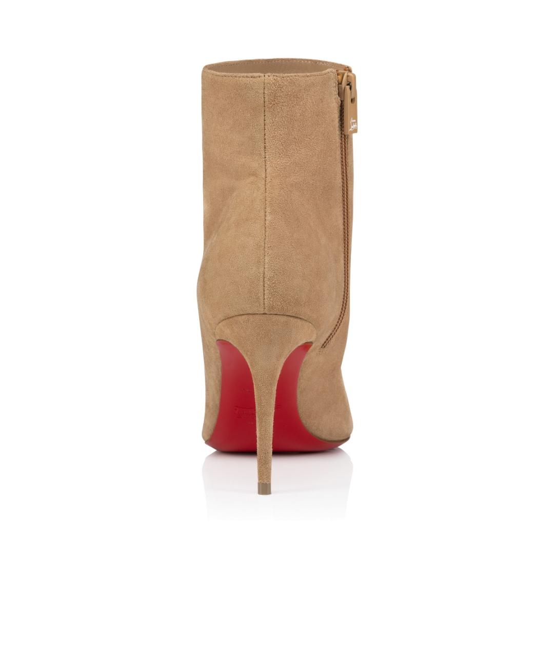 CHRISTIAN LOUBOUTIN Бежевые замшевые ботильоны, фото 5