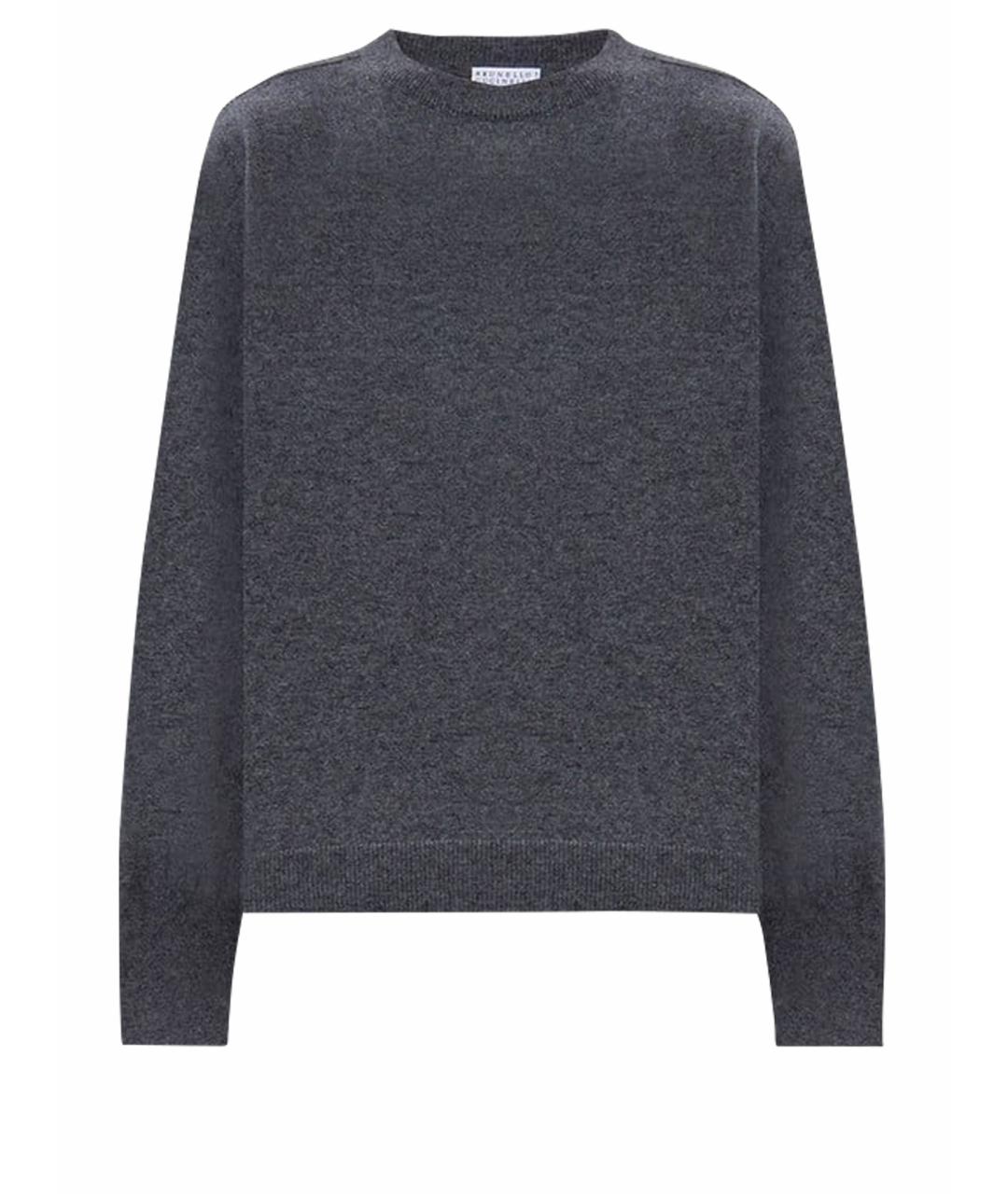 BRUNELLO CUCINELLI Антрацитовый кашемировый джемпер / свитер, фото 1