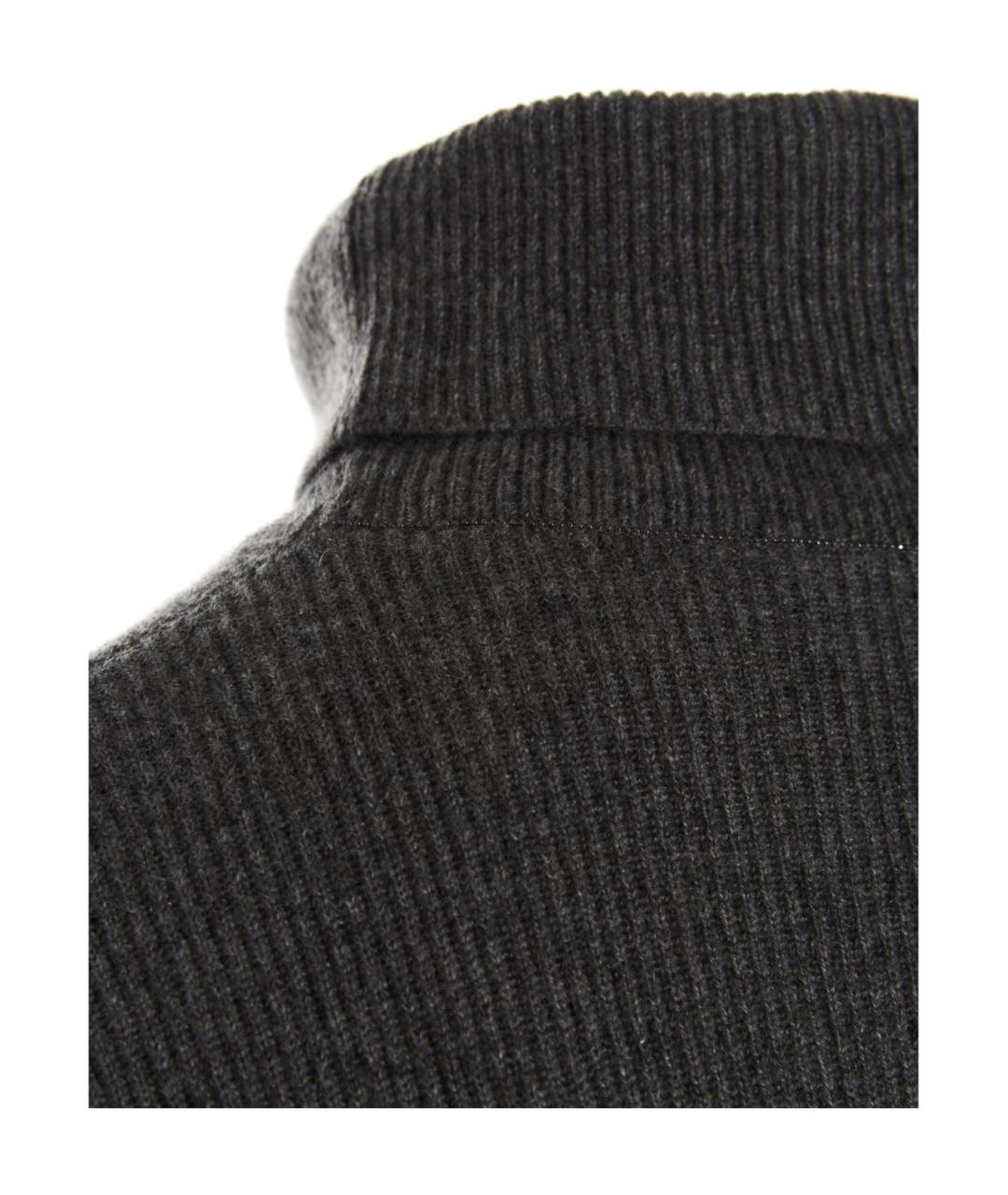 BRUNELLO CUCINELLI Антрацитовый кашемировый джемпер / свитер, фото 4