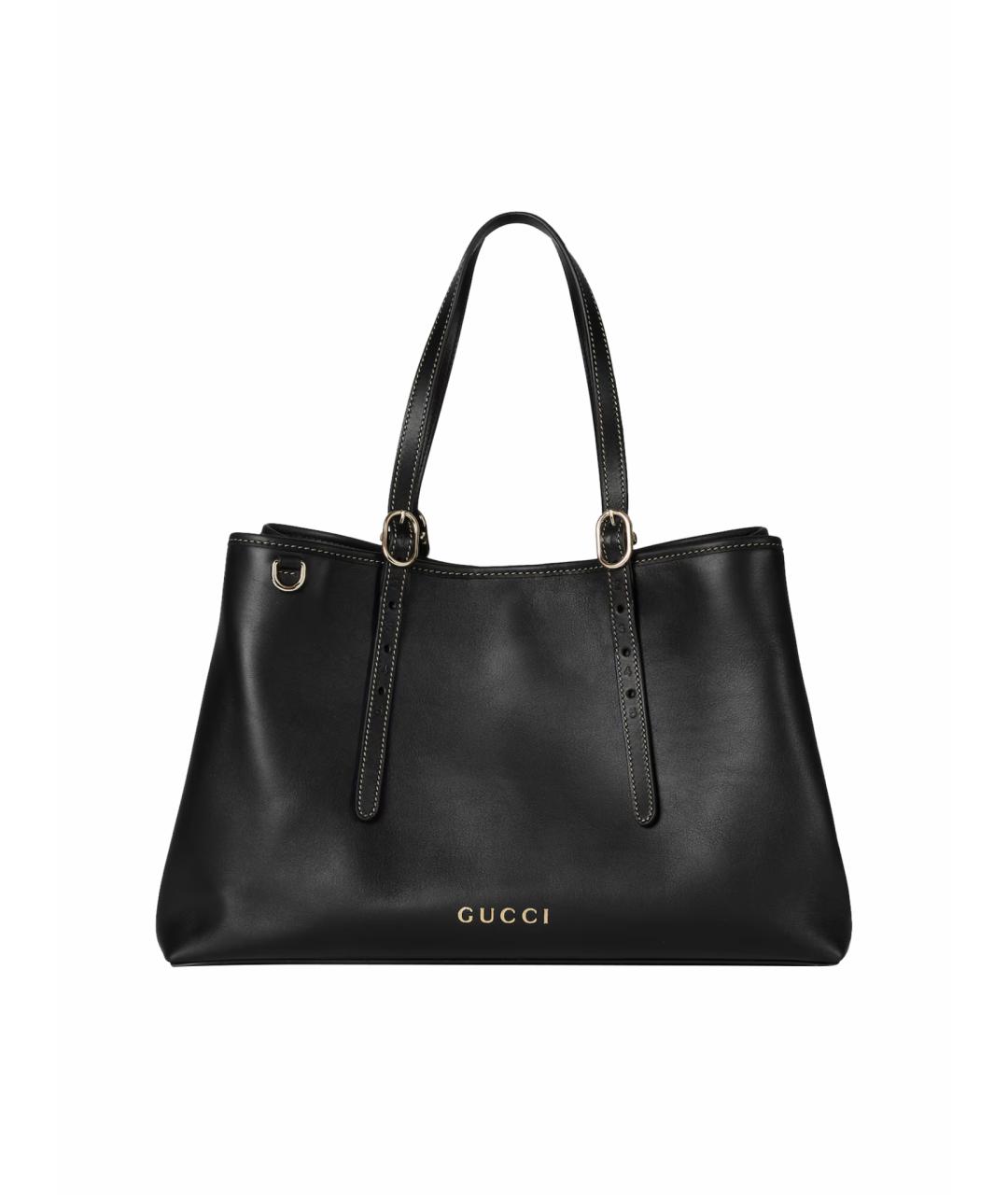 GUCCI Черная кожаная сумка тоут, фото 1