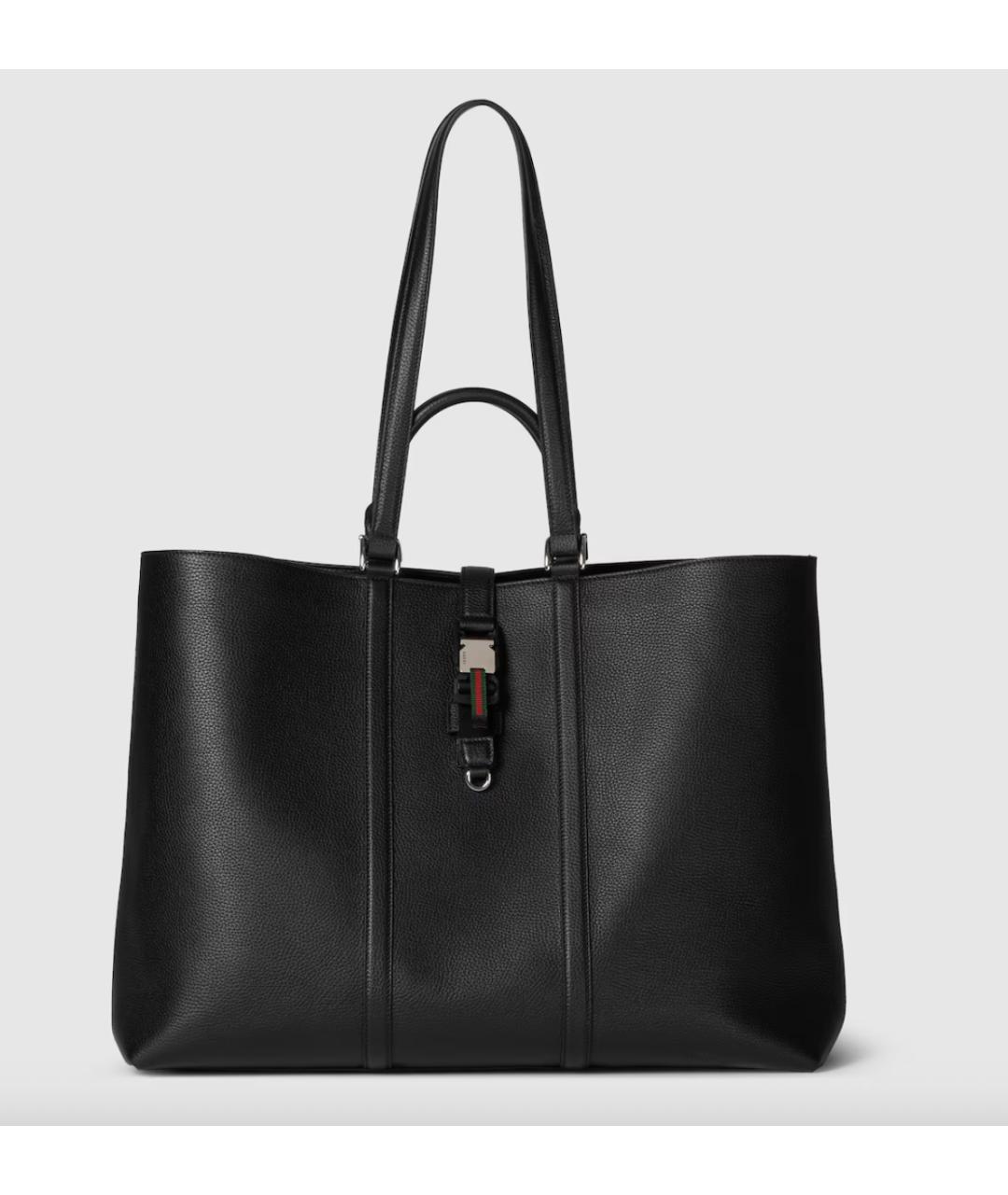 GUCCI Черная кожаная сумка тоут, фото 4