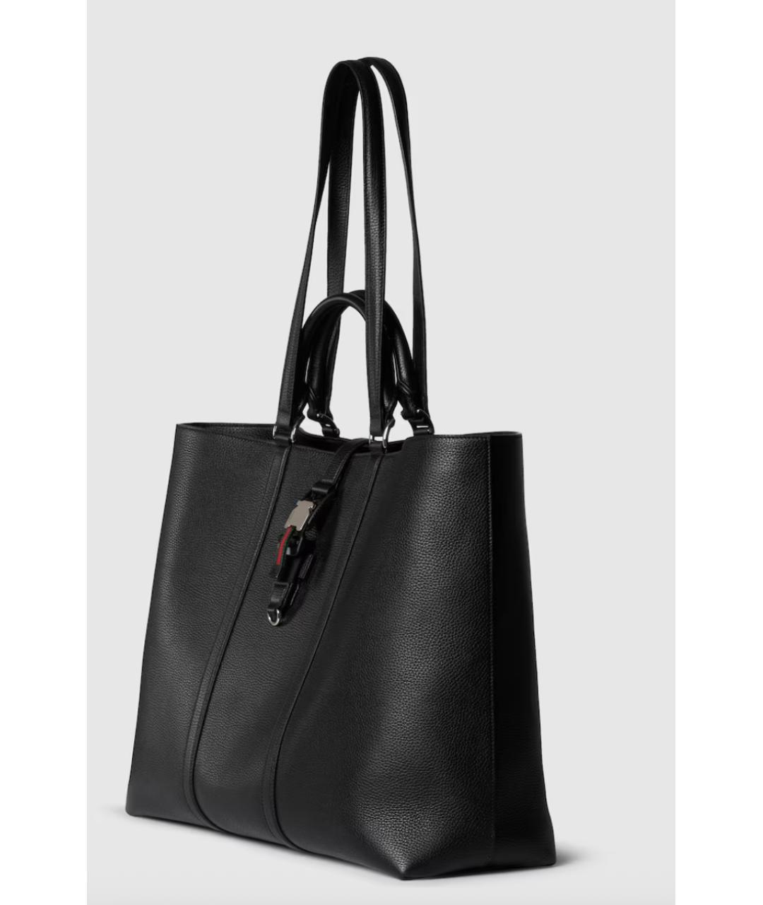 GUCCI Черная кожаная сумка тоут, фото 2