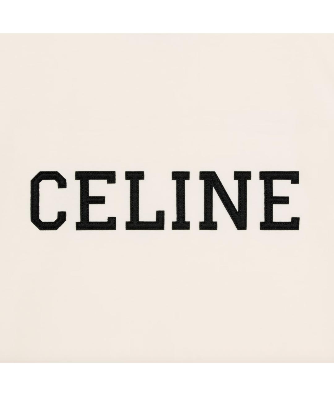 CELINE Бежевая хлопковая футболка, фото 3