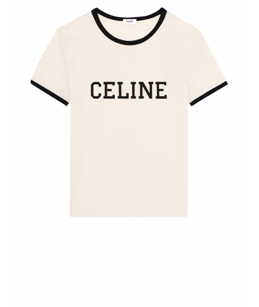 CELINE Бежевая хлопковая футболка, фото 1