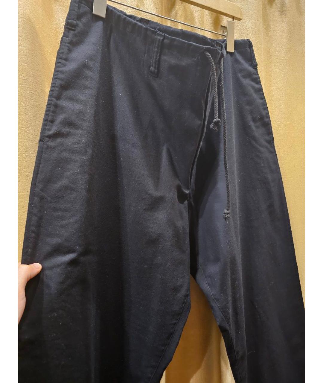 YOHJI YAMAMOTO Черные хлопковые повседневные брюки, фото 3