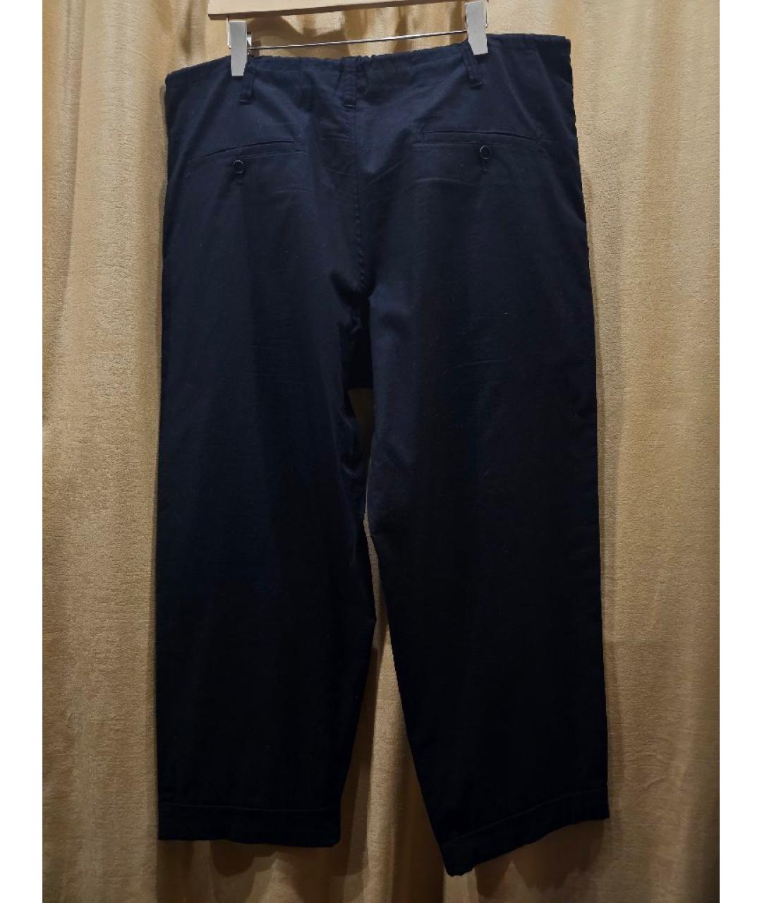 YOHJI YAMAMOTO Черные хлопковые повседневные брюки, фото 2